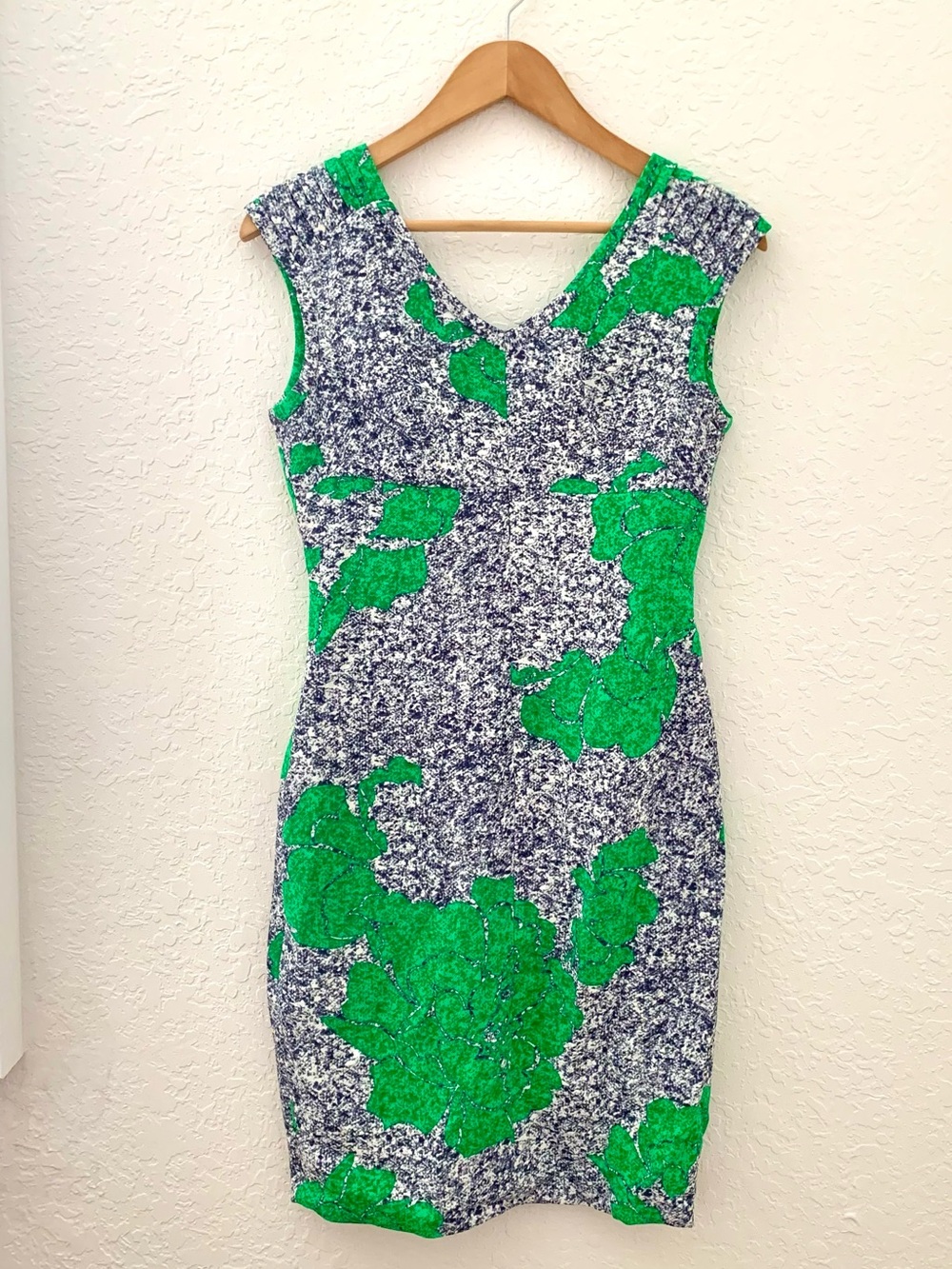 Yoana Baraschi Green Floral Midi Sheath Dress